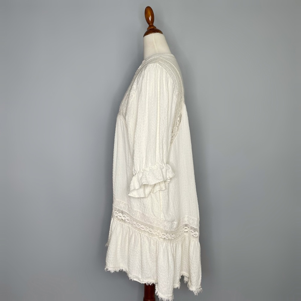 SOLD Free People Made For You Tunic Cream Ivory Size XS Lace Inlay Mini Dress - Picture 6 of 14